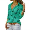 Women's Slim Fit Casual Long Sleeve Chiffon Blouse Oversized Lapel Collar Button Design Solid Pattern Business Style for Summer